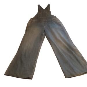 Old Navy Size 12 (37x27) Baggy Wide Leg Jean Overalls HEMMED Cotton